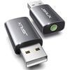JSAUX Confezione da 2 adattatori audio da USB a jack da 3,5 mm, adattatore JSAUX da USB a AUX, scheda audio stereo esterna TRRS femmina per PS4, PS5, cuffie, Mac, Linux, laptop, desktop, docking station