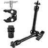 UTEBIT 11 Inch Magic Arm con Super Clamp Regolabile, UTEBIT Braccio Magico con Filettatura 1/4 e 3/8, Fotocamera Camera Monitor Mount Supporto (Carico Max: 4,4lb/2kg) per DSLR Rig Monitor LCD Luci Flash
