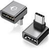 BCLINK Adattatore USB C a USB da 10 Gbps (2 pezzi), 90 gradi da maschio ad angolo retto a presa A 3.2, convertitore per iPhone 16, serie 15, iPad, MacBook e altro ancora