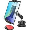 Oilcan Supporto per tablet da auto con braccio in alluminio e ventosa grande, supporto per parabrezza per camion furgone, compatibile con iPad Pro Air Mini/Galaxy Tab/Fire/Cellulare, 4-13