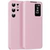 Nshkeji Cover per Samsung Galaxy S23 Ultra Custodia Portafoglio Pelle PU Wallet e Porta Carte Case Flip Libro Con Finestra di Visione Notifiche Cover Antiurto Custodia per Samsung S23 Ultra 5G Case