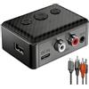 Greatzer Ricevitore Audio Bluetooth 5.4,Adattatore Bluetooth con Uscita RCA/AUX Jack 3,5mm e Controllo Volume,Supporto USB,Ricevitore Bluetooth per Auto & sistema stereo in streaming di musica domestica, HiFi
