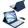 Nsyee Custodia per tastiera da 10,9 e 11 pollici con mouse compatibile con iPad Air 11 (M3 2025 / M2 2024) e iPad Pro 11 (4a/3a/2a/1a generazione), 11 Air 4a/5a generazione, tastiera Bluetooth