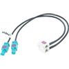 vhbw adattatore per antenna a doppio FAKRA (B) compatibile con Audi VW RNS510, RNS310, RNS 510, RNS 310 autoradio, auto - Cavo adattatore, 9 cm