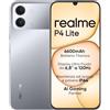 realme P4 Lite 4G - Telefono cellulare 4 GB + 64 GB di memoria, schermo LCD HD da 6,8 pollici 120 Hz, batteria al titanio a lunga durata da 6600 mAh, ricarica con cavo da 15 W, ricarica posteriore da