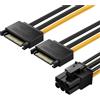 FUUGlan Sata15pin A 6Pin Scheda Grafica Adattatore Cavo di Alimentazione Affidabilità Ed Efficiente Consegna di Potenza 7.9 Adattatore di Alimentazione GPU Lungo