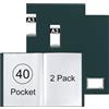 Srvnpioy 2 Pezzi Portalistini A3, 40 Tasche 80 Viste, in PP, Verde
