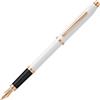 Cross Century II - Penna stilografica (pennino F, inchiostro nero, con confezione regalo di alta qualità, colore: Bianco perla