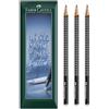 Faber-Castell Sparkle - Matita triangolare in grafite, grado B, confezione regalo, confezione da 3 (Nero)
