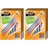 BIC Round Stic Xtra Life - Penne a sfera assortite, punta media (1,0 mm), confezione da 60 penne sfuse, fusto rotondo flessibile per una scrittura confortevole, n. 1 di vendita penne a sfera