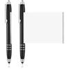 Meanju 2 penne a sfera nere con blocco note a scomparsa | penne a sfera Schneider,refill neri da 0,5 mm, per studenti, laurea, ufficio, scuola