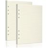 Mafeigu Inserti a righe per raccoglitori a 6 fori, formato A5, 2 confezioni di fogli sfusi per planner (beige a righe, 160 fogli, A5)