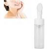 Agatige Flacone Schiumogeno per Mousse, Trasparente Pompa Riutilizzabili Contenitore Sapone Liquido Schiuma Capelli Con Spazzolino in Silicone Flaconi per Shampoo Schiumogeno per Sapone per Le Mani(100ml)
