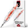 WARRIOR Double Space Cartucce Aghi per Tatuaggi Sterilizzate Grandi Tattoo Needle Cartridge Round Shader 10 pezzi in Acciaio Chirurgico (0.25mm-0888RS)