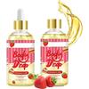 Generisch 2 pezzi Strawberrys Body Oil, olio idratante per il corpo, lenisce la pelle, profumo naturale, profumo di lunga durata, assorbe senza grasso, per tutti i tipi di pelle, 60 ml