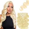 Zeslaerr 30 Pollici Extension Capelli Veri Clip Body Wave Human Hair Extensions Clip in Invisible Hairpin #613 Light Blond 7pz 76 cm 120g Unprocessed Remy Hair for Women