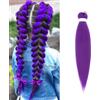 Générique Trecce pre-tese, capelli sintetici per treccia, capelli viola per donne, parrucca intrecciata, per bambini, feste, vacanze, decorazioni carnevali (20in)