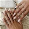 Bubaxuce Polka Punkte Press Sulle Unghie Medie Mandorla Finti Unghie Dolci Finte Nail A Premere Con Puntini Bianchi Design Copertura Completa Adesive Per Donne M