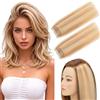 Elailite Extension Capelli Veri Clip 100% Human Hair 2 Ciocche Singole Radici dal Volume 20cm 20g #18/#613 Beige Sabbia Biondo/Bleach blonde