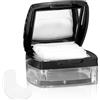 Agatige Contenitore per cipria vuoto, custodia trasparente per cipria portatile ricaricabile Portacipria per il trucco con specchio Puff Sifter per casa viaggio (nero)