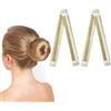 URAQT Chignon per Ciambella, 2 Pezzi Chignon Facile Per Capelli Chignon Bun Maker, Fashion Hair Styling Clip Hairstyle DIY Tool per Ragazza Donne (Bianco sporco)