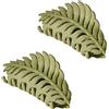 Clockjuan Fermaglio per capelli, 2 fermagli per capelli a forma di foglia verde con molti denti, clip per artigli grandi, 8,9 cm, foglie antiscivolo, clip per capelli per donne e ragazze, accessori per capelli