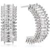Richapex Orecchini da donna in argento con zirconi AAA, ipoallergenici, orecchini dorati, per ragazze, feste, matrimoni, fidanzamenti, Creolen, Ottone, Zirconia cubica