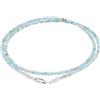 Lebensquelle Plus Collana in pietra naturale 2 mm sfaccettata con chiusura in argento 925 | Collana da 45 cm in pietra naturale - fatta a mano, filigrana ed elegante | Gioielli in cristallo (Larimar)