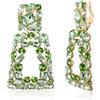 EVER FAITH Orecchini a clip rettangolari da donna con strass scintillanti geometrici, orecchini a su blu, Cristallo