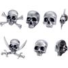 UNICRAFTALE 6 spille a forma di teschio, in lega di argento anticato, stile punk, vintage, a forma di teschio, spille da bavero, per cappelli, borse, abiti, abiti, accessori per gioielli