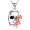 JERWLI Phantom der Opera - Collana in argento sterling 925, motivo Fantasma dell'Opera, per amanti del teatro, M, Argento sterling, Nessuna pietra preziosa