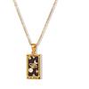 fdsmall Collana da Donna, Ciondolo a Forma di Costellazione e Carta dei Tarocchi, Doppio Lato, Oro, Acciaio Inossidabile, Zircone, Gioielli per Donne, Eine Größe, Metallo, Non pietra preziosa