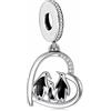 Mon & Sons Ciondolo in argento Sterling 925 con scritta in lingua inglese Mother Daughter I Love You a forma di cuore, cavallo, gatto, cane, pinguino, compatibile con braccialetti Pandora, Metallo