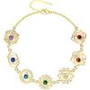 Cotigo Bracciale sette chakra in acciaio inox - braccialetto spirituale chakra per equilibrio energetico, armonia e meditazione - regalo benessere donna e uomo, Mediano-largo, Acciaio inossidabile