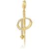 FANCIME Harry Potter x Collaboration - Hermione Granger Wand Charm, Sterling Silver Charms Necklace Jewellery Gift for Women Girls