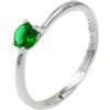 Argenteria MB Anello da Fidanzamento Solitario in Argento Sterling 925 Rodiato con Pietra Zircone Taglio Brillante da 4 mm, Disponibile con Pietre in Vari Colori, Misura anello Regolabile