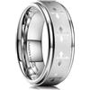 King Will Anello con croce di preghiera da 8 mm, in acciaio inox, color oro e argento, con incisione della Bibbia, comodo da indossare, X 1/2(67.19mm), Tungsteno Carburo di tungsteno, Nessuna pietra
