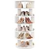 IBUYKE Scarpiera Rotante a 6 Ripiani, Scarpiera Girevole a 360° per 24 Paia di Scarpe, Organizer Verticale Rotondo per Scarpe e Borse per Armadio Ingresso Soggiorno Camera da Letto, Bianco WSR006W