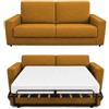 Baldiflex - Divano Letto 3 Posti con Materasso Matrimoniale 160x190 cm Ortopedico, Maragià, Prontoletto RICHIUDIBILE con Rivestimento SFODERABILE e Lavabile, Mango