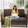 Welzona Divano a 2 posti da 130 cm, divano piccolo, divano per Camera da Letto, comodo Divano d'Amore, senza Attrezzi, Mobili per Soggiorno, divani in Legno per Salotto (marrone)