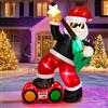 Alupssuc Babbo Natale Autogonfiabile da 6FT con Luci LED Preilluminate per Natale all'Aperto, con Ventola Integrata, Facile da Riporre