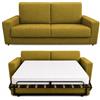 Baldiflex - Divano Letto 2 Posti con Materasso Matrimoniale 140x190 cm Ortopedico, Maragià, Prontoletto RICHIUDIBILE con Rivestimento SFODERABILE e Lavabile, Giallo Senape
