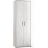 MA MAISON Armadio da Arredo a 2 Ante 71x41x199h cm - in Legno, Camera da Letto, Lavanderia, Multiuso, Salvaspazio, 4 Ripiani, con Piedini, Guardaroba, Mobile Versatile - Ossido Bianco