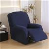 Hearda Copripoltrona Relax Reclinabile Universale, Tinta Unita Fodere Poltrona Relax Elasticizzato Copripoltrona 1 Posto Copripoltrona Reclinabile Fodere per Poltrone Rimovibile (Blu Navy)
