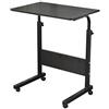 sogesfurniture 60 x 40 cm, tavolino da letto, divano per computer portatile, altezza regolabile, tavolino con 4 ruote bloccabili, nero 05#1-60BK-BH