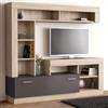 milani home - parete attrezzata porta tv soggiorno moderna di design 170x42x170 h