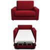 Baldiflex - Divano Letto 2 Posti con Materasso Piazza e Mezzo 120x190 cm Ortopedico, Maragià, Prontoletto RICHIUDIBILE con Rivestimento SFODERABILE e Lavabile, Rosso