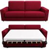Baldiflex - Divano Letto 3 Posti con Materasso Matrimoniale 160x190 cm Ortopedico, Maragià, Prontoletto RICHIUDIBILE con Rivestimento SFODERABILE e Lavabile, Rosso