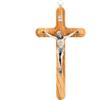 SHALOM - Crocifisso in Legno D'ulivo E Corpo in Metallo. Altezza 20 Cm