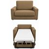 Baldiflex - Divano Letto 2 Posti con Materasso Piazza e Mezzo 120x190 cm Ortopedico, Maragià, Prontoletto RICHIUDIBILE con Rivestimento SFODERABILE e Lavabile, Cammello